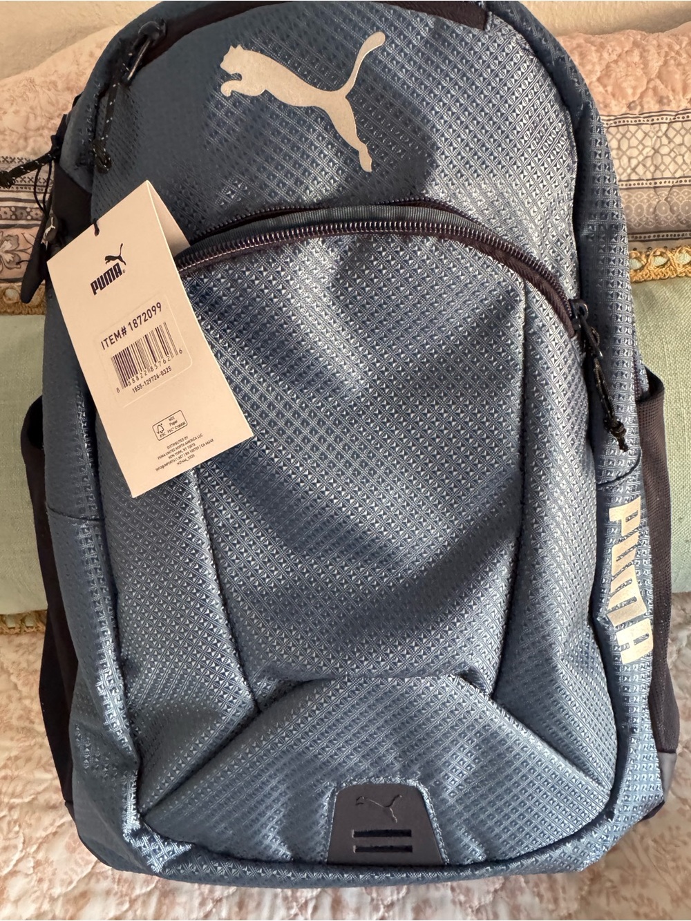 Puma Challenger 2 Light Blue Textured Laptop Backpack with Logo